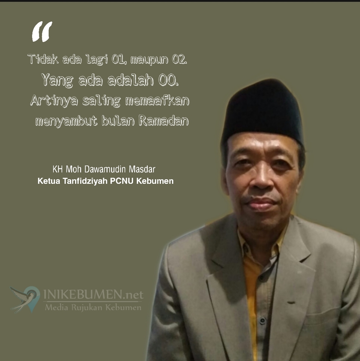 Ketua PCNU Kebumen Sebut Tak Ada Lagi 01 dan 02, Yang Ada 00