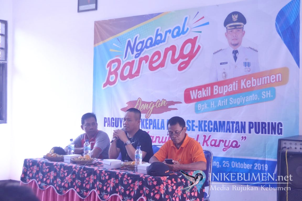 Kunjungi Puring, Wakil Bupati Kebumen Ngobrol Santai dengan Camat dan Para Kades
