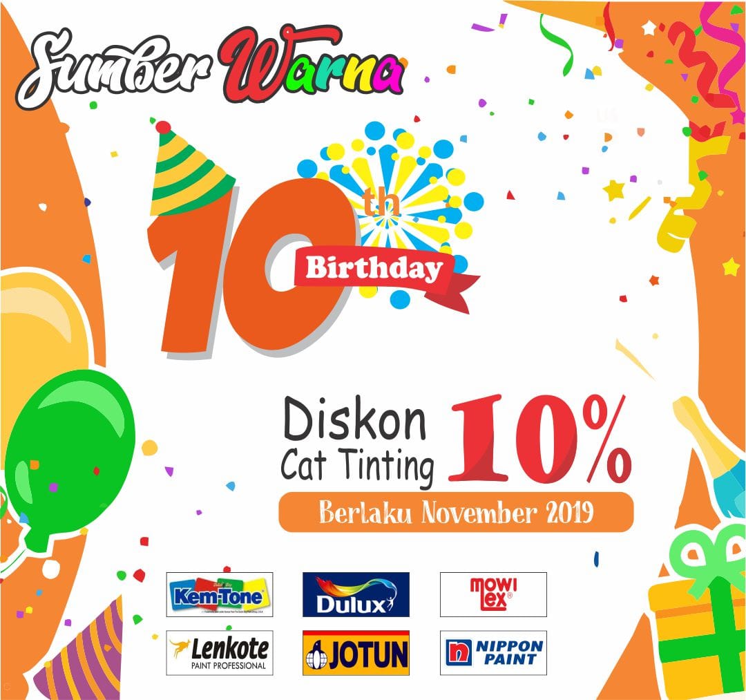 Ultah ke-10, Selama November ini Beli Cat di Sumber Warna Diskon 10 Persen